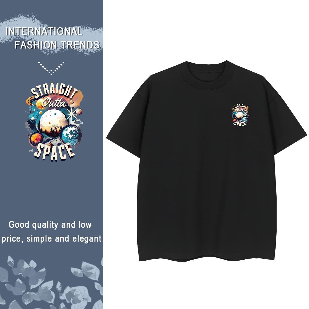 T Shirts Men 230g Cotton cosmonaut Street Casual Breathable Short Sleeve DIY Printed Couples T Shirts Customized Classic Tops Tees