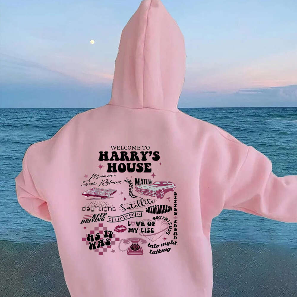 House 's Letter Printed Women's Plus Size Hooded Sweatshirt Y2K Aesthetics Haruku Autumn Winter Warm Unisex Hoodie Women