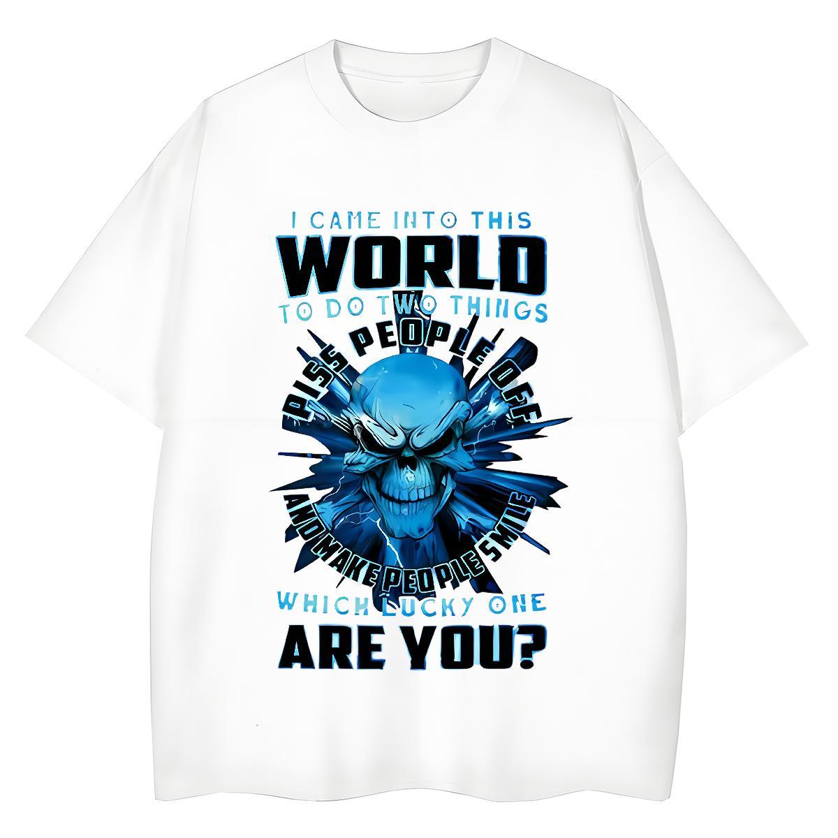 Popular Men Clothes T-Shirt Casual 230g Pure Cotton Plus Size Cartoon Breathable Short Sleeve letter Mens T Shirts Classic Tops Tees