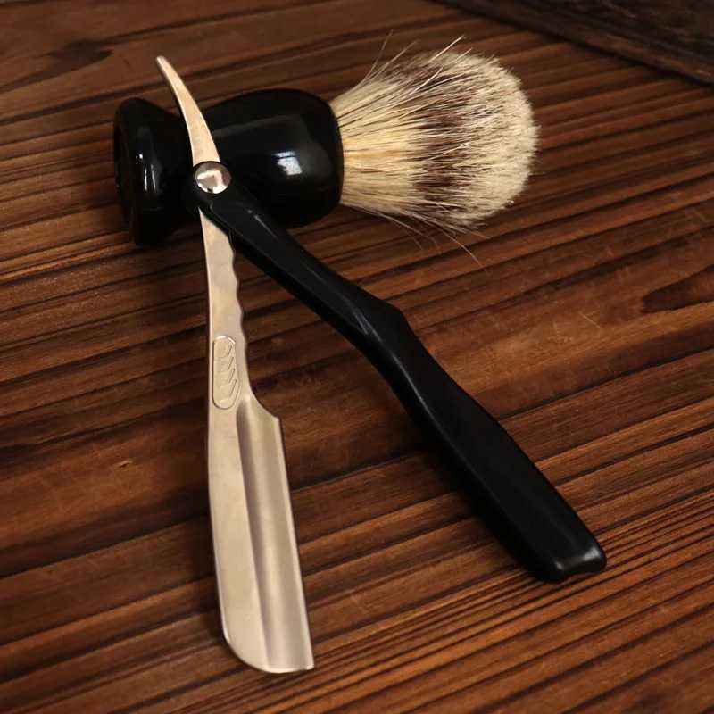Colourful Feather Razor Vintage Manual Change Blade Shaving Razor Retro Folding Knife Holder Men Shaving Barber Tools GiftM240814