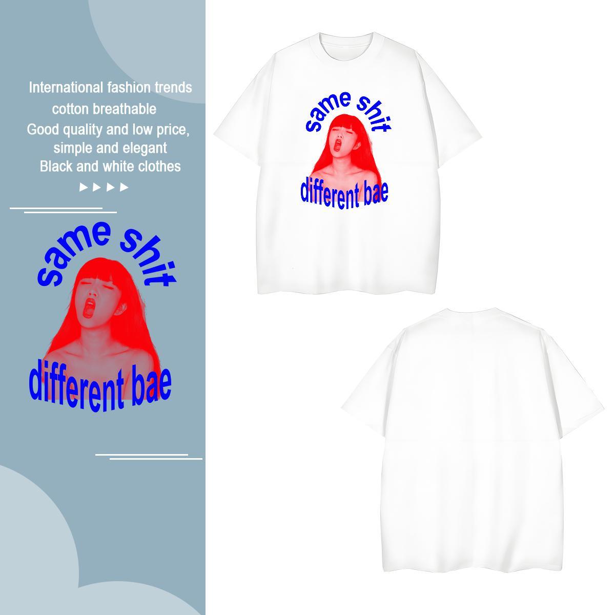 T Shirts Men 100% Cotton 230g bad language Home Outdoor Round Neck Short Sleeve Custom Big Size Men Tees Brand Loose Tops