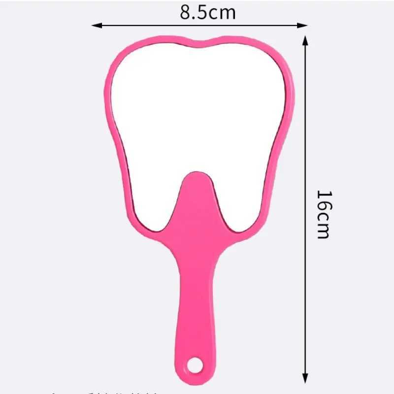Teeth shape handheld mirror cute makeup mirror handheld dental mirror high-definition makeup mirror W240813