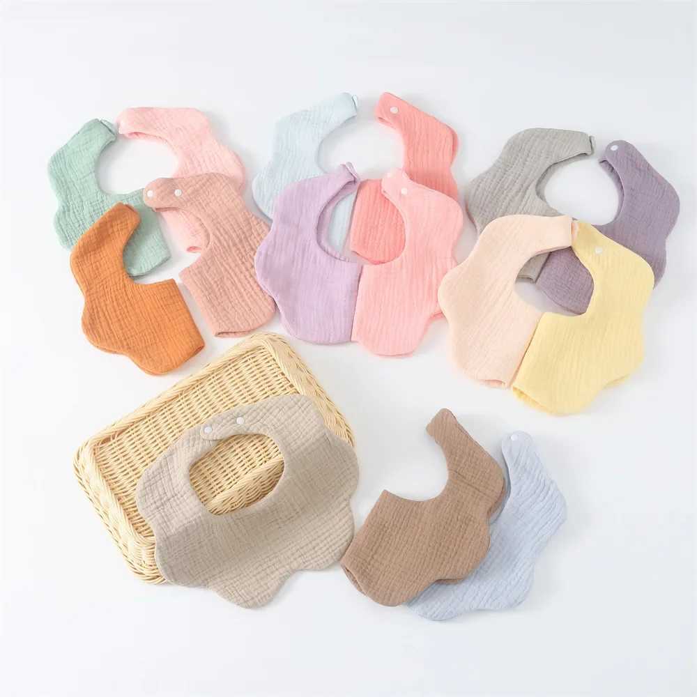 Bibs Burp Cloths 6 Layer Cotton Baby Bib Gauze Petal Baby Feeding Bib Thickened Infant Saliva Towel Soft Burp Cloth for Newborn Kid BibsL4812