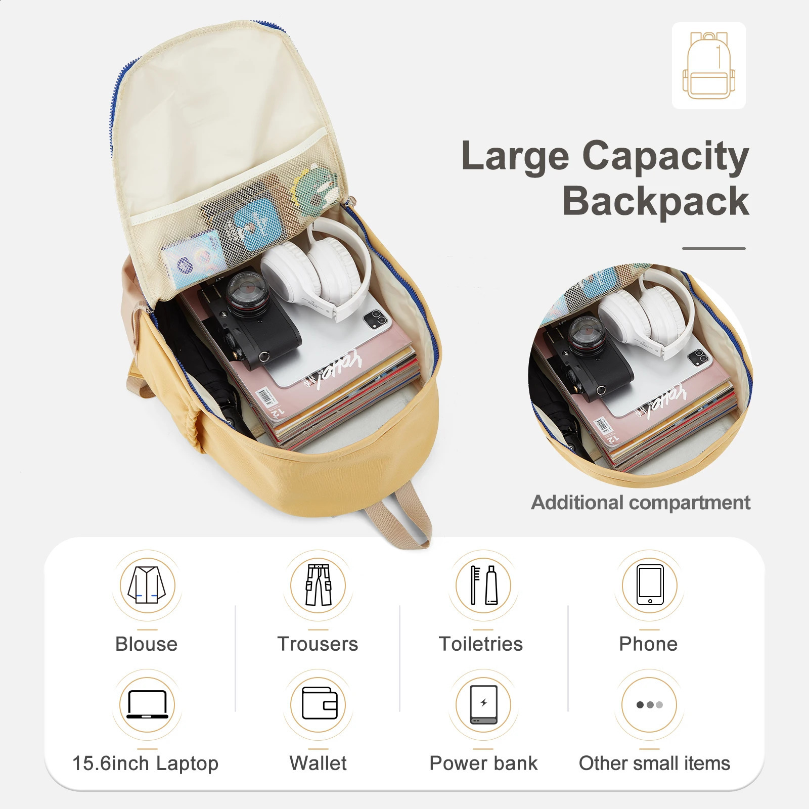 Fashion Big Student School Backpack School Bag High Capacity Women Laptop Backpack Female Cute Leisure Travel Mochila 240813