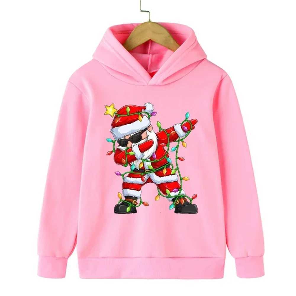 Santa Claus Childrens Sweatshirts Christmas Brand Clothing Baby Boys Girls Long Sleeve Pullover Toddler Sweater Hoodies ClothesY240814