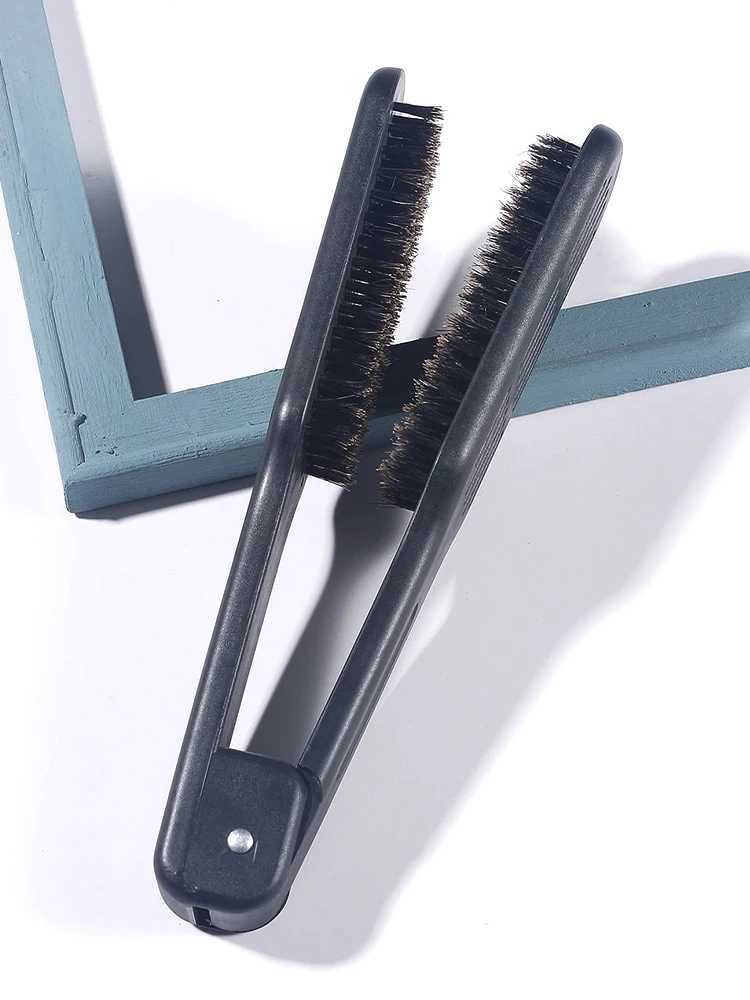 Professional straightener nylon straightener straight hair double brush V-shaped comb clip styling tool DIY W240813