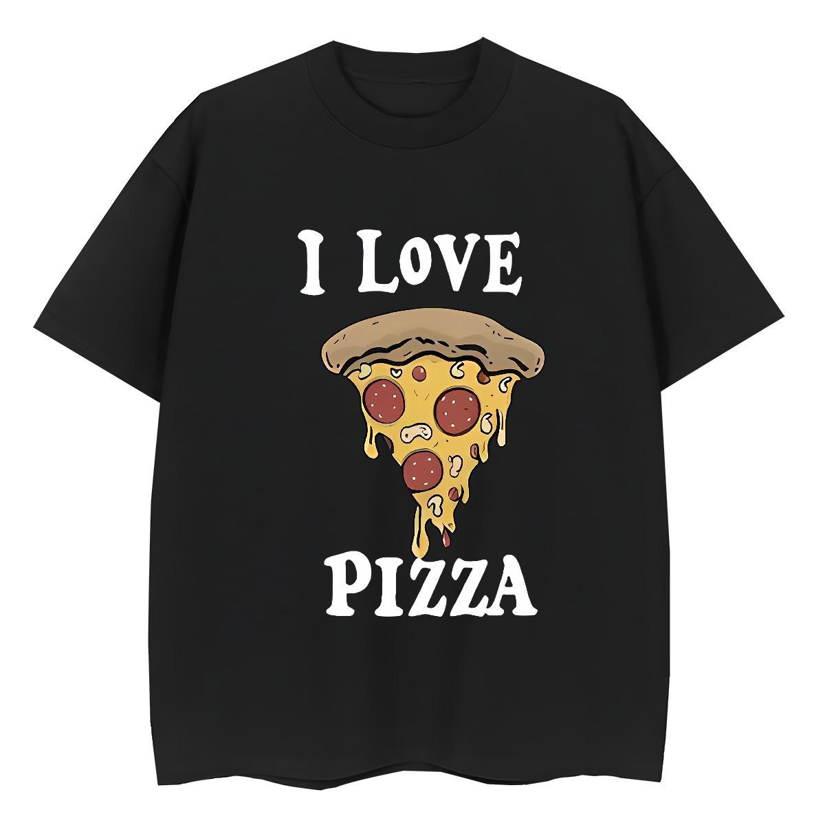 Comfortable Men T Shirts Pizza Breathable Crew Neck Casual Custom Print Oversized 100% Cotton 230g Mens Tshirts Free Shipping Tops Shirt