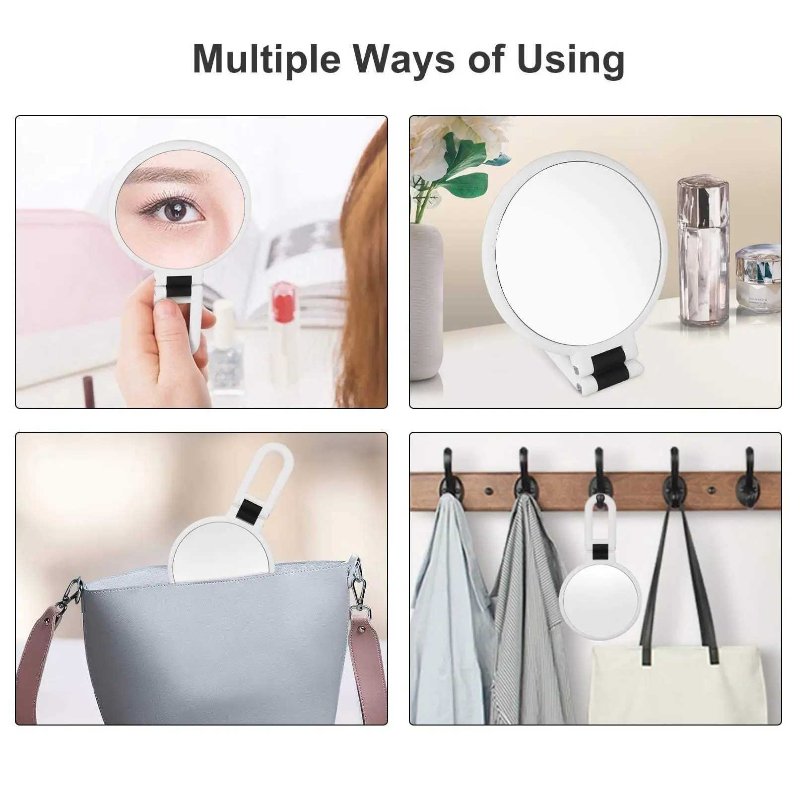 15x magnifying hand mirror double-sided makeup mirror with 360 folding handle travel beauty makeup mirror W240813
