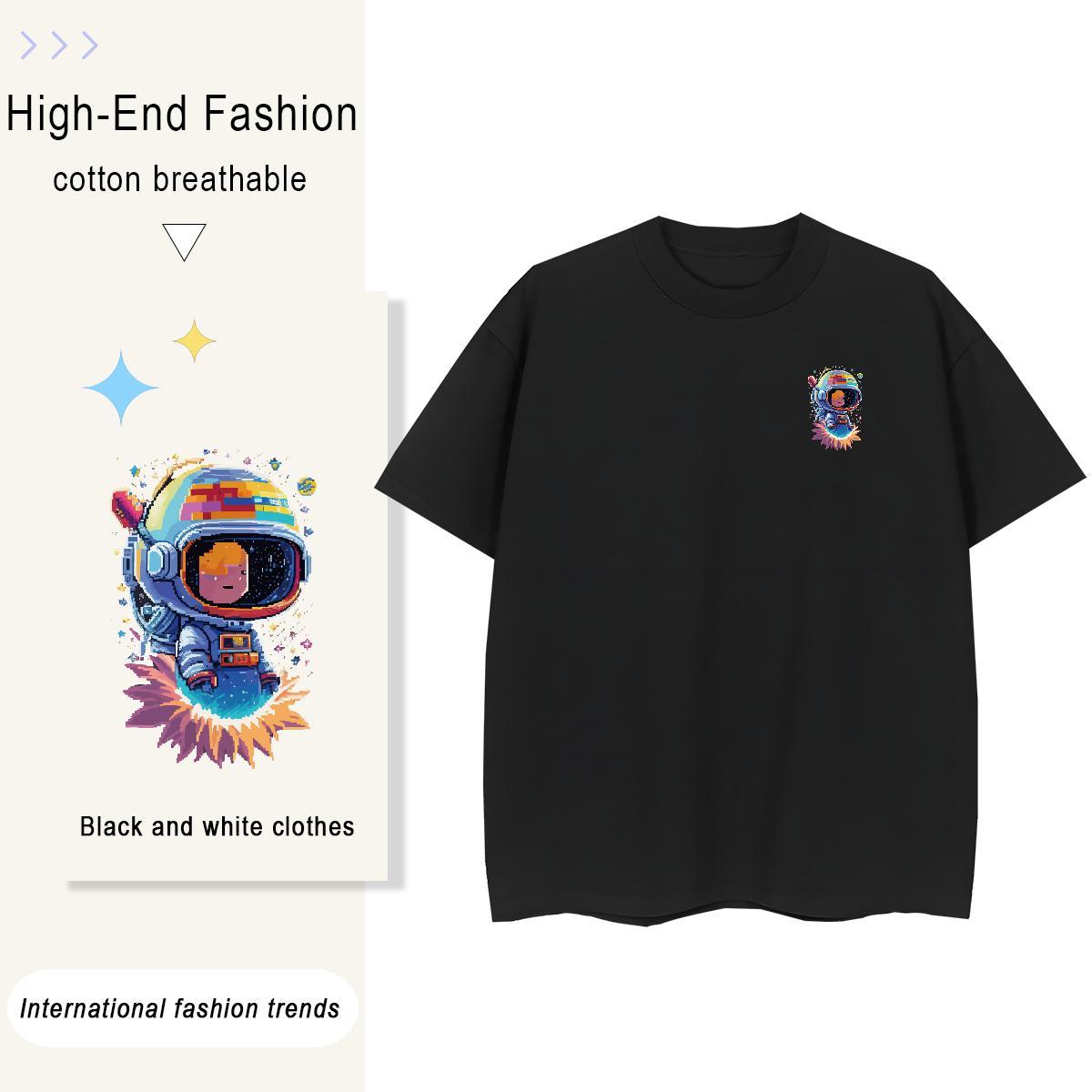 T shirt 230g 100% Cotton universe Summer Casual Pure Cotton White Plus Size Tshirt for Man Woman DIY Free Shipping Tshirts