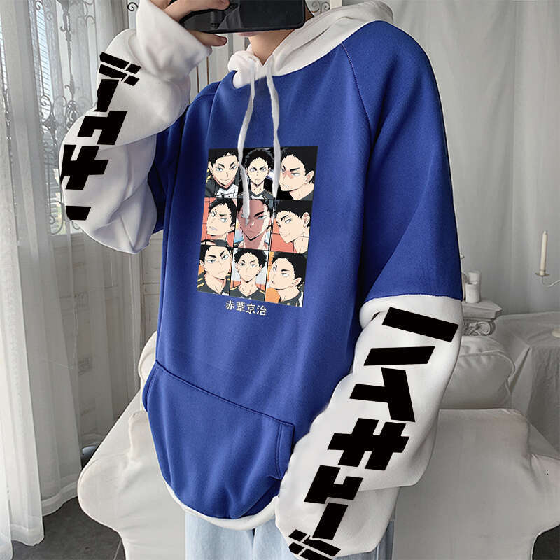 Haikyuu Anime Hoodies Funny Akaashi Keiji Nine Forms Of Cartoon Printed Sweatshirt Unisex Oversize Winter Long Sleeve Streetwear