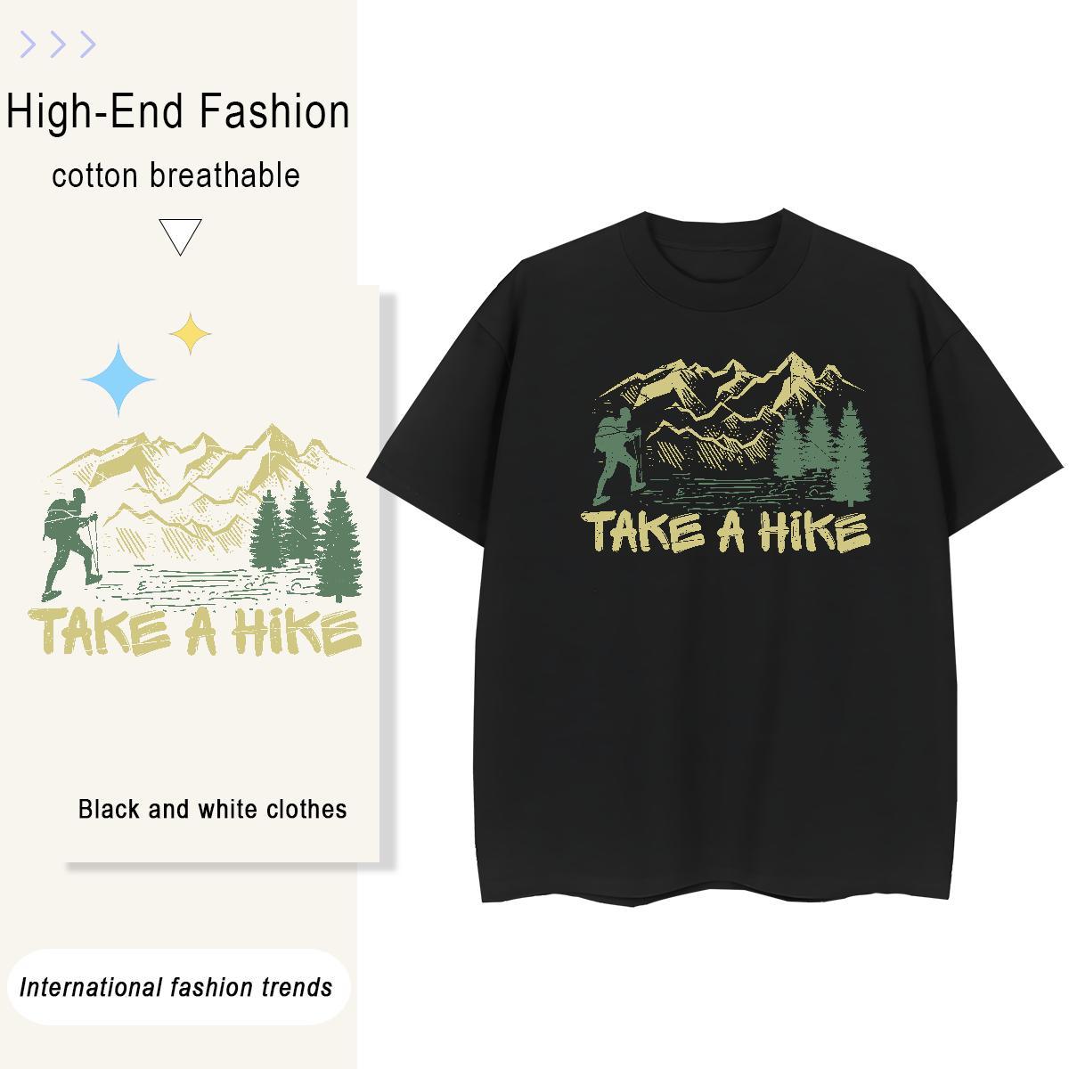 Popular Men Tees Spring Summer 230g Pure Cotton Anime Print Crew Neck mountains Mens T Shirts Stylist Tops