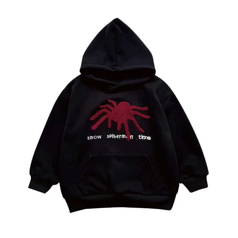 Children Boys Autumn Hoodies Cotton 3D Spider Printed Long Sleeve Baby Boys Sweatshirt Loose Handsome Toddler Teen Boys PulloverY240814
