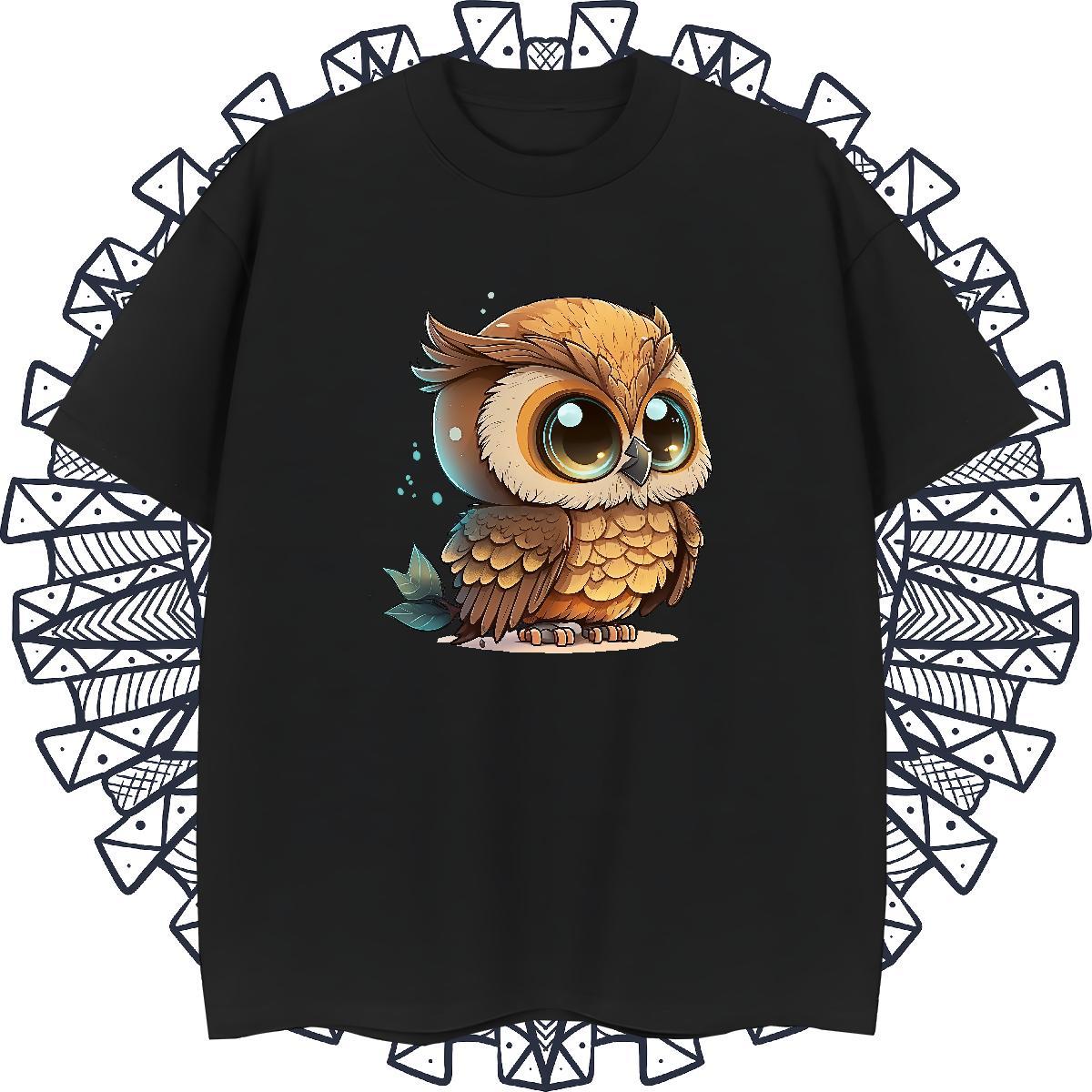 TOP Quality Tshirt for Man Woman Street Wear 230g 100% Cotton Custom Print Plus Size Breathable Soft Owl T-Shirts for Men 2024 New Tees Shirts