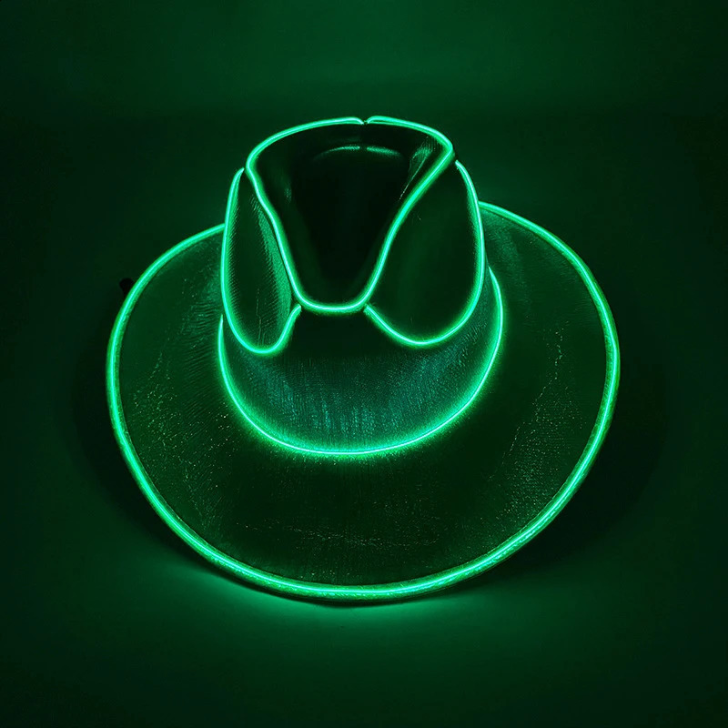 Party LED Fluorescent Color Cowboy Hat Club Nightclub Disco Western Cowboy Hat Luminous Cowboy Hat Role Playing Festival Decoration 240808