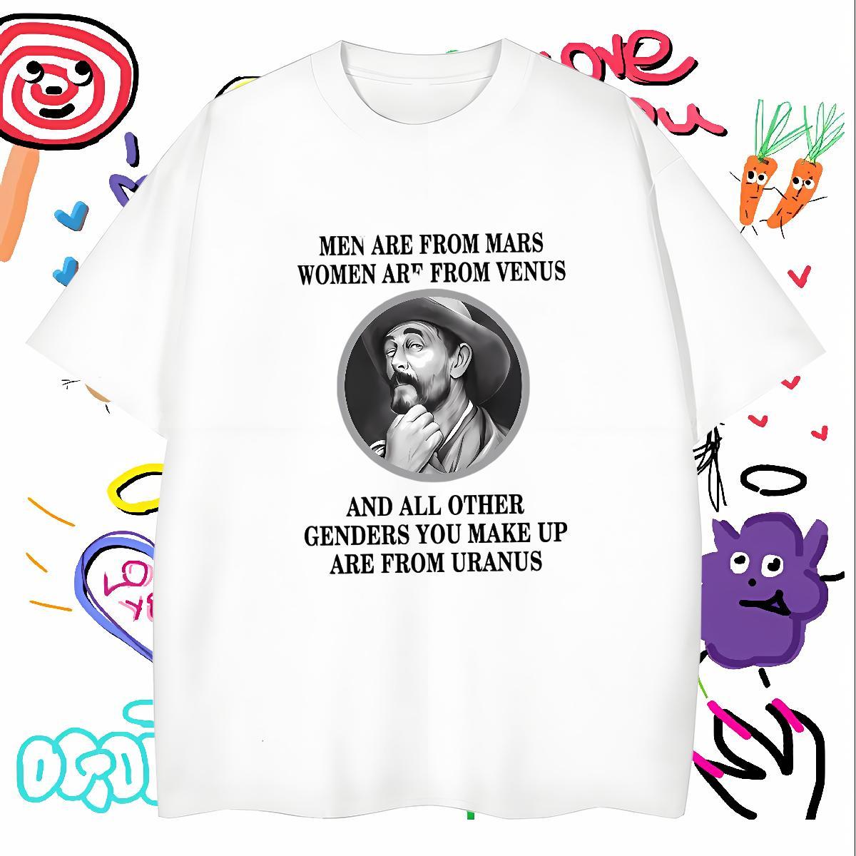 T-Shirts 230g Cotton portrait Street Breathable Short Sleeve White Plus Size Men Tops Tees 2024 DIY Popular Tshirts