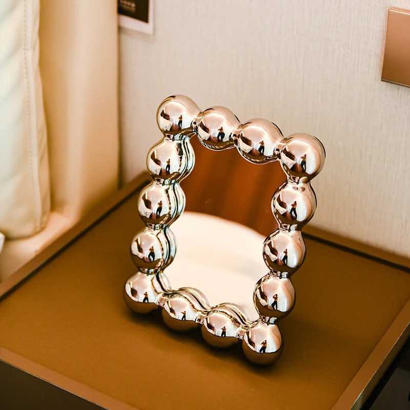 Mirror High Beauty Bedroom Dressing Table Cotton Candy Makeup Mirror New Dormitory Desktop Instagram Style Makeup Mirror W240813