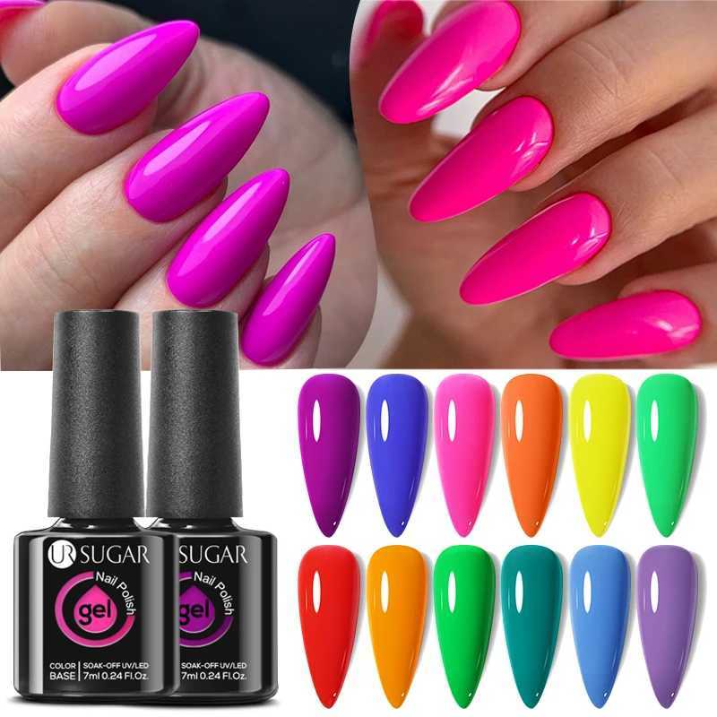 UR SUGAR 7ml Neon Red Color Gel Nail Polish Spring Summer Bright Color Soak off UV LED Nail Art Varnish Manicure DesignM240814