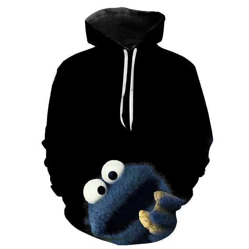 Sweatshirts Cookie Monster 3D Printed Men Women Fashion Sweatshirt Hoodie Cartoon Anime Harajuku Hip Hop Pullover Kids Boy GY240814