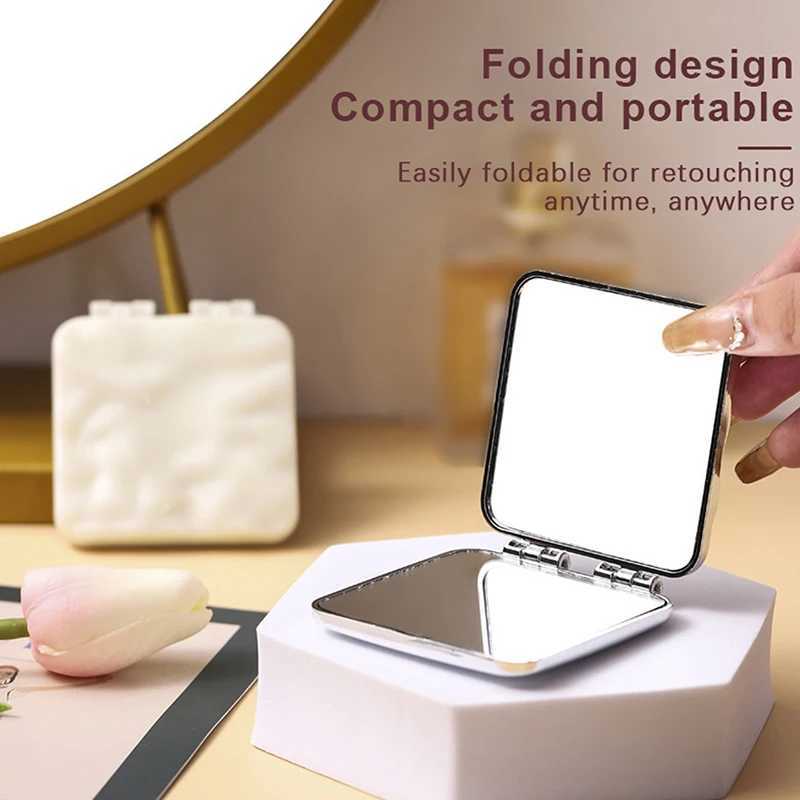 Folding Makeup Mirror Mini Square Makeup Mirror Portable Hand Mirror Double sided Compact Mirror Pocket Mirror W240813