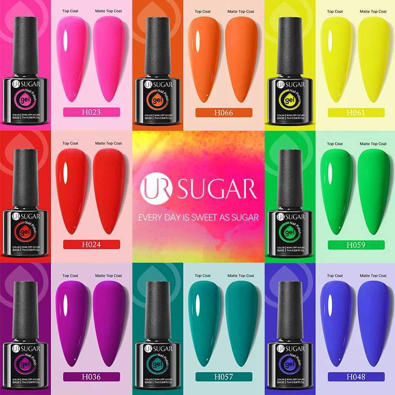UR SUGAR 7ml Neon Red Color Gel Nail Polish Spring Summer Bright Color Soak off UV LED Nail Art Varnish Manicure DesignM240814