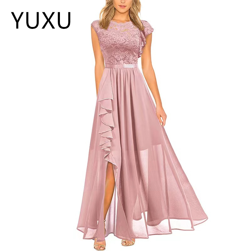 Vinatge Long lace chiffon Prom Dresses 2024 Sexy plus size African Evening Gown Cheap Full Lace Formal Party Dress Evening Formal Party Second Recepti
