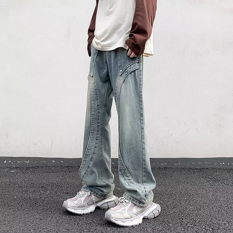 American summer jeans men's versatile design trendy fashion slim casual pants