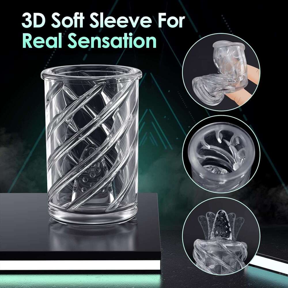 Automatic male device - Pump adult toy male sex toy men's pocket genital massager with 4 pumps, 7 spins, 7 licks, and 7 suction devices