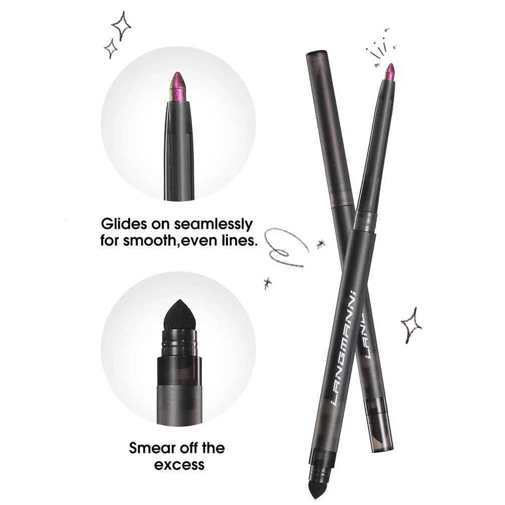 Aurora Chameleon Eyeliner Gel Pen 2In1 Lasting MultiChrome Peacock Galaxy Chrome Waterproof Highlights Eye Makeup Liner Pigments Y240813