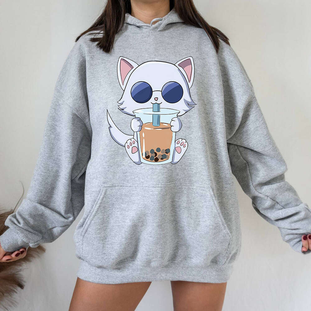 Bubble Kawaii Tea Satoru Gojo Cat Women Unisex Jujutsu Kaisen Hoodies Sweatshirts Manga Anime Cartoon Plus Size Hoodie