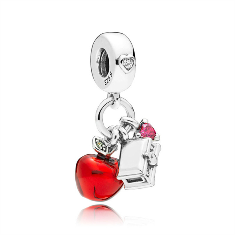 Tail Glass Halloween Pumpkin Lipstick Dangle Charms Silver S925 Snake For Bracelet Bangle DIY Jewelry 2024 New Collection