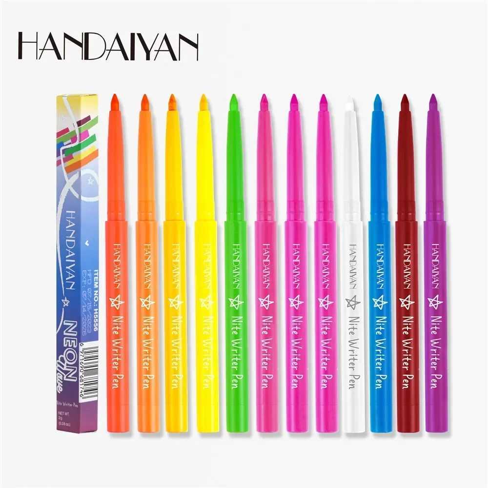Fluorescent Eyeliner Pen 12 Colors UV Waterproof Eyeliner Gel Pen Makeup Eyeshadow Stick Halloween Face Painting Pen Cosmetics Y240813