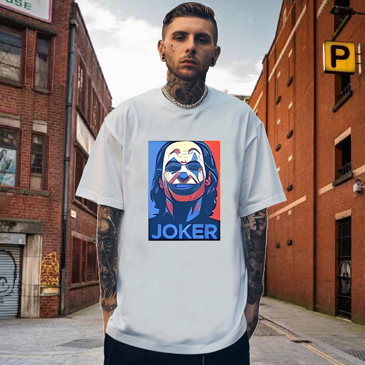T shirt 230g Cotton clown Sport Breathable Crew Neck Custom Print Plus Size Couples T Shirts 2024 New Soft Wear