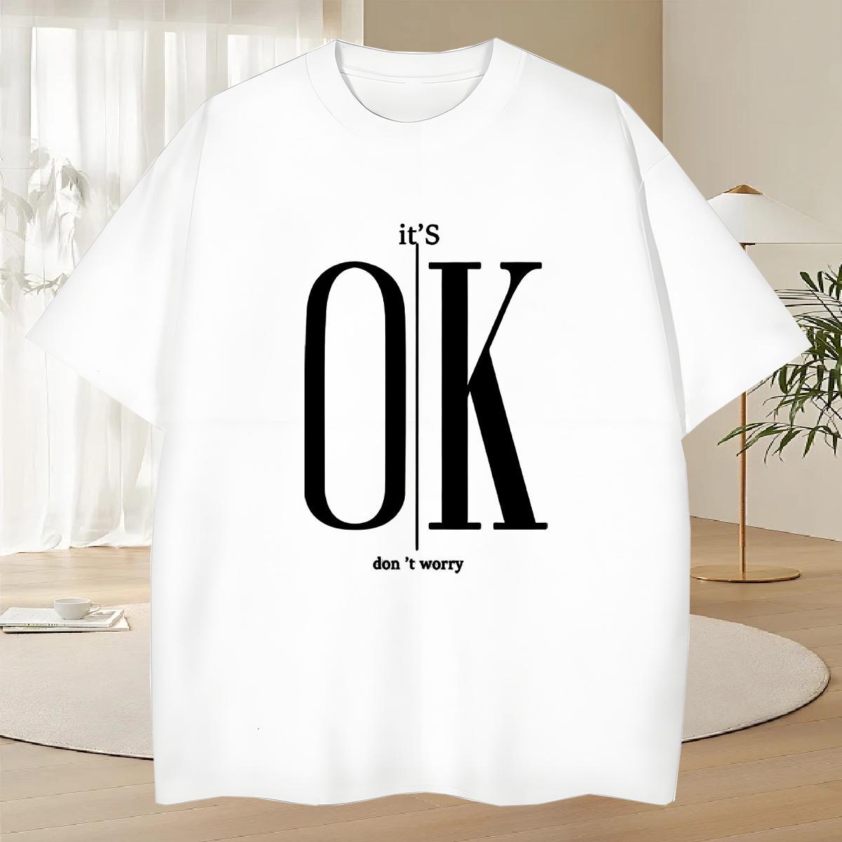 Loose Men Tshirts Street Casual 230g Pure Cotton Customized Crew Neck letter T Shirt For Man Fashion Designer Polos
