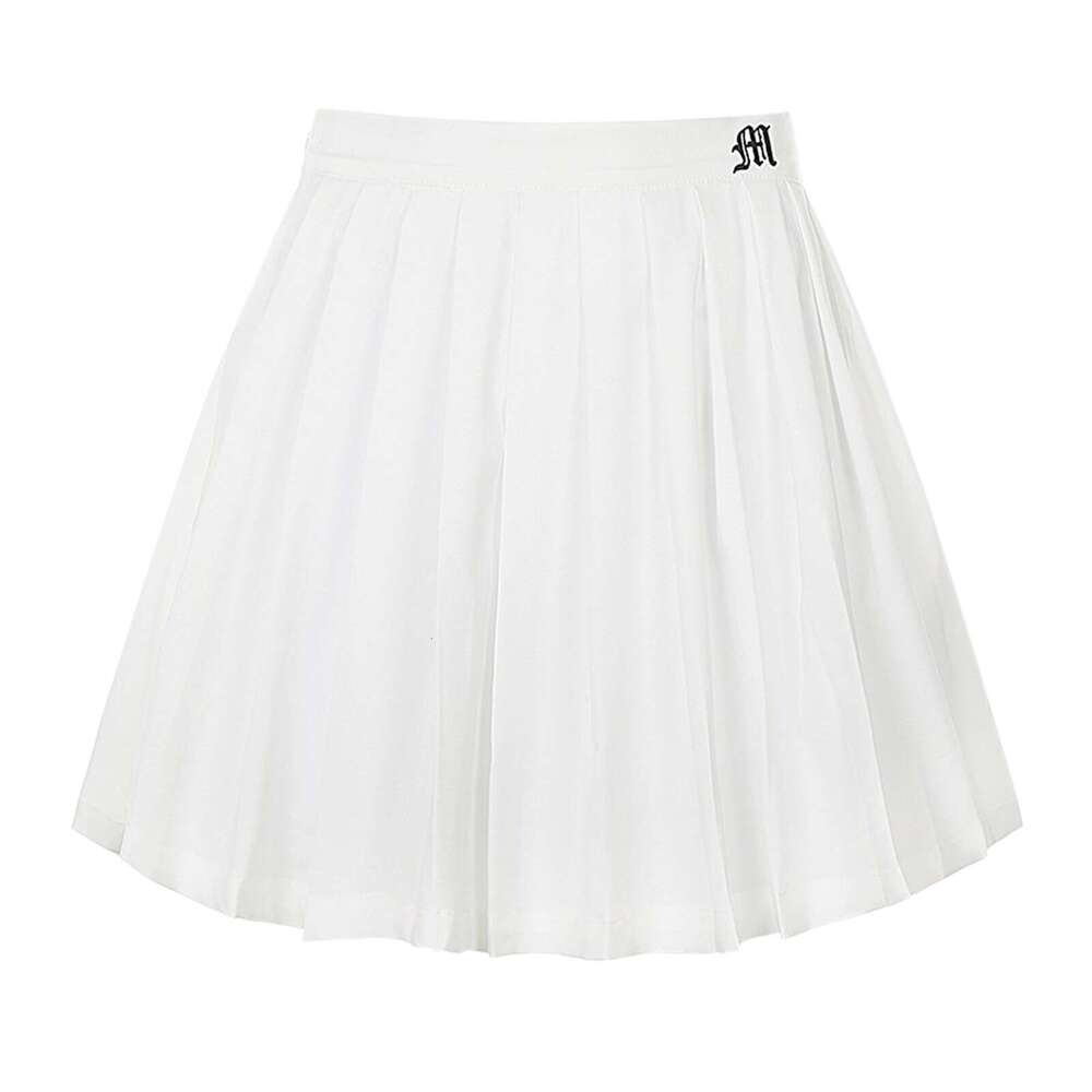 Pleated Women'S Mini Solid Color Letters Embroidered Y2k Korean Tennis Student Dance Skirt High Waist A-Line Skirts s