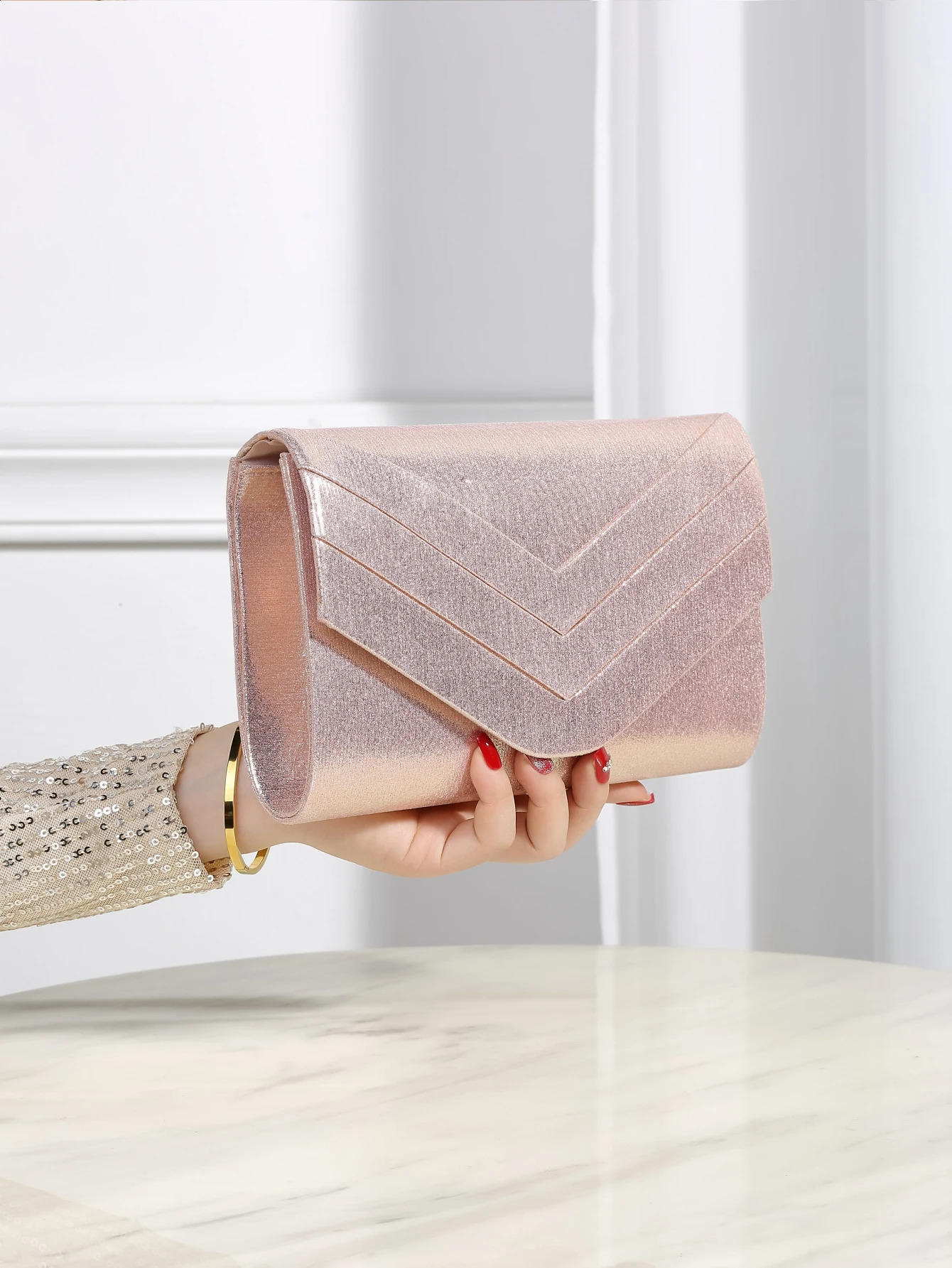 Charming Elegant Sophisticated Luxurious Stylish Solid Patent Leather Evening Bag Portable Wallet Clutch PU Leather Bag 240813