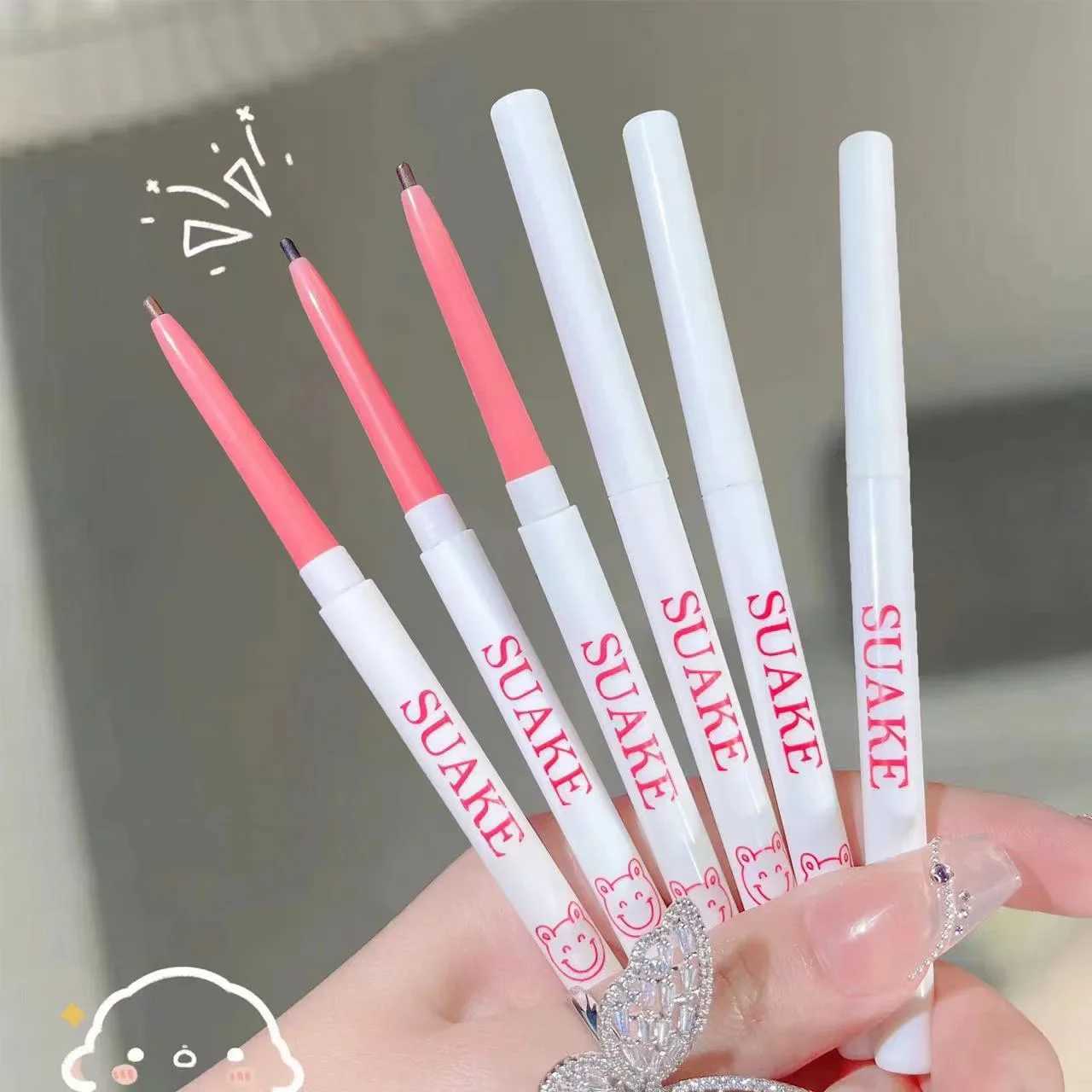 Gel Eyeliner Pencil Super Fine Easy To Wear Quick Dry Lasting Black Brown Matte Shadow Lying Silkworm Pen Eye Makeup Cosmetics Y240813