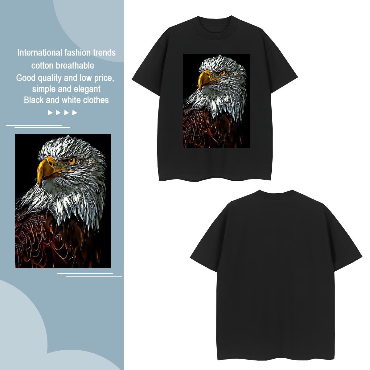Cool Design T-Shirts eagle O-Neck Short Sleeve Hip Hop Street Asian Size 230g Pure Cotton Tshirt for Man Woman Stylist Tees