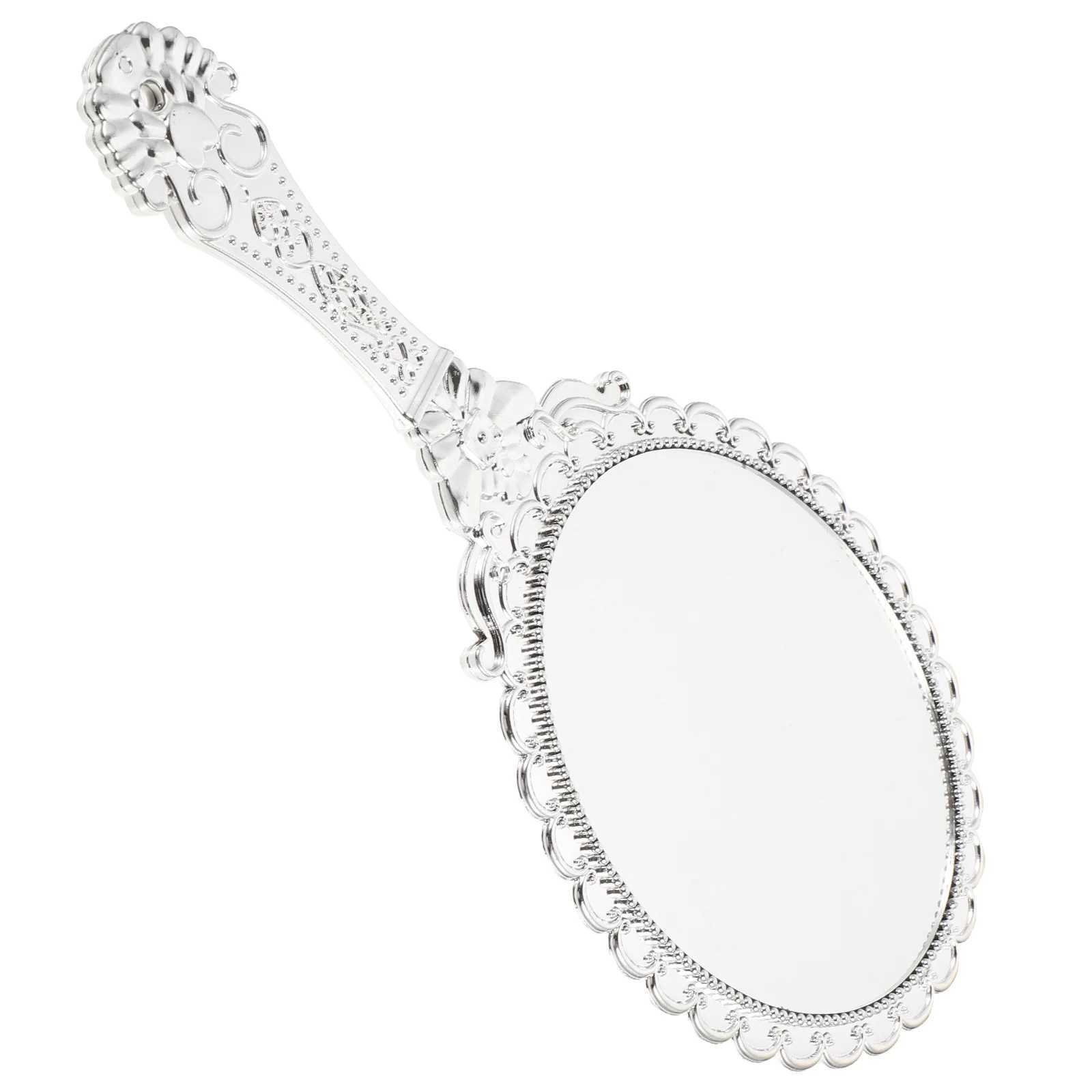 Retro Handle Mirror Portable Travel Makeup Mirror Dressing Table Mini Handheld Compact W240813