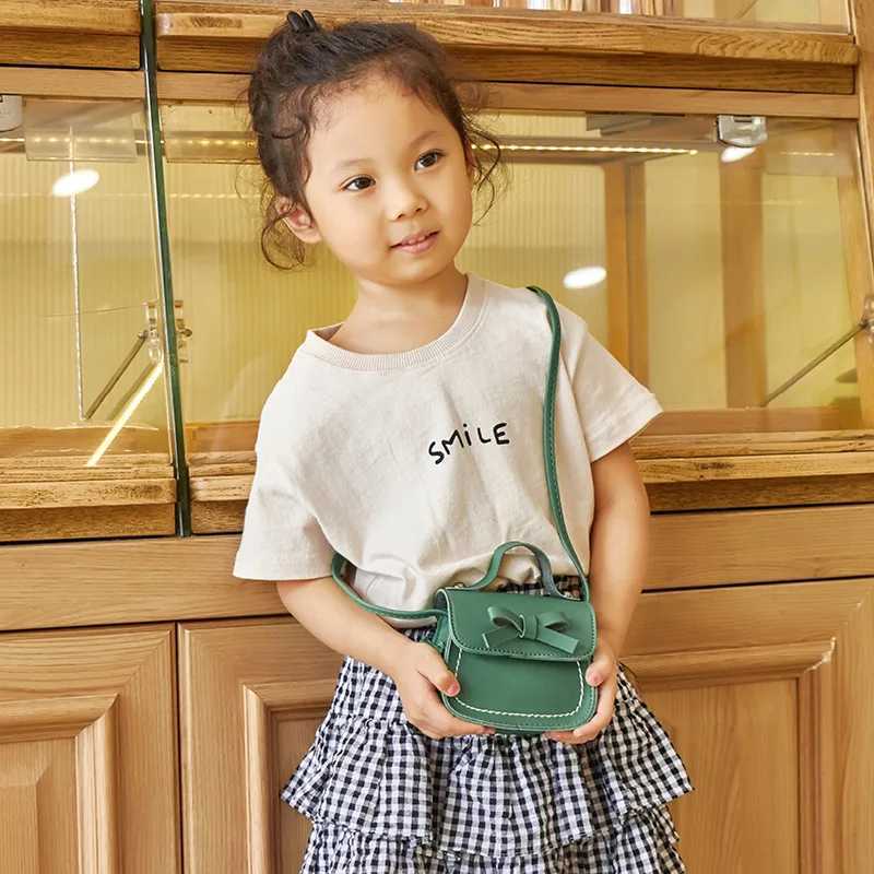 Fashionable small wallet suitable for little girls children toddlers cute bow messenger bags crossover bags coin wallets single shoulder W240813
