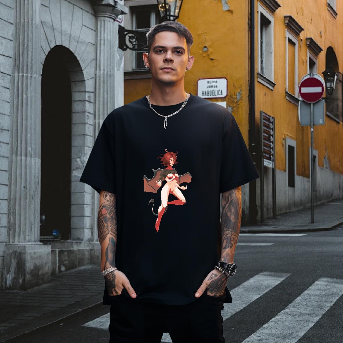 T Shirt For Man 100% Cotton 230g portrait Daily Wear Breathable Short Sleeve Asian Size Mens Tshirts New Designer Comfortable Tees Shirts