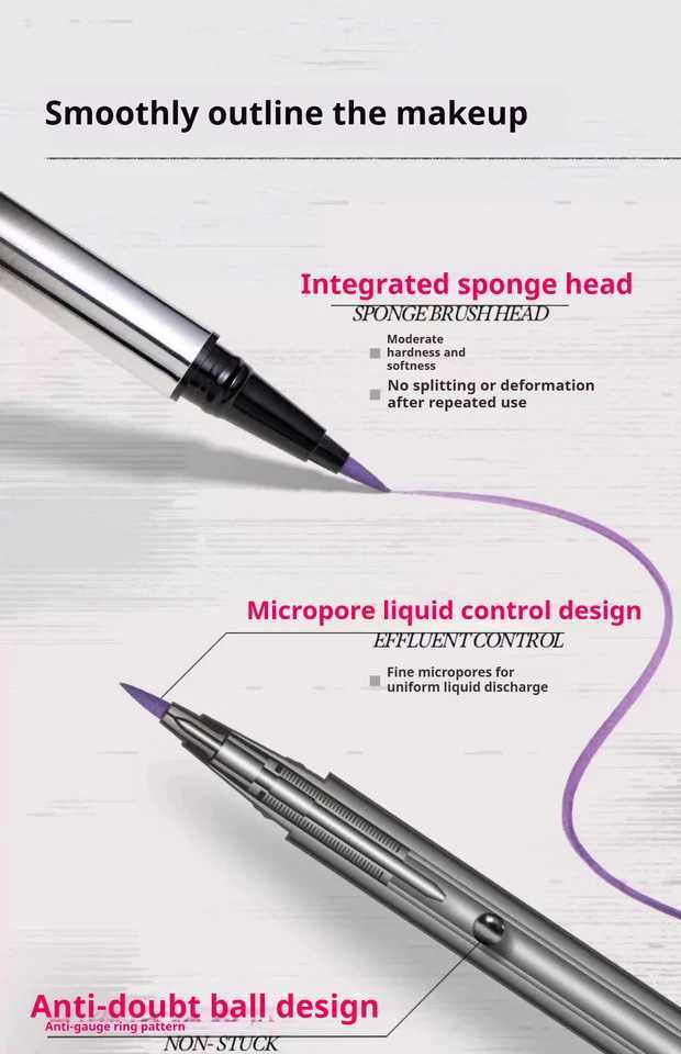 INSBAHA Eyeliner Liquid Pen Fine Smooth Waterproof Sweatproof Resistant Fast Drying Color Playing Durable Blue Film Forming Y240813