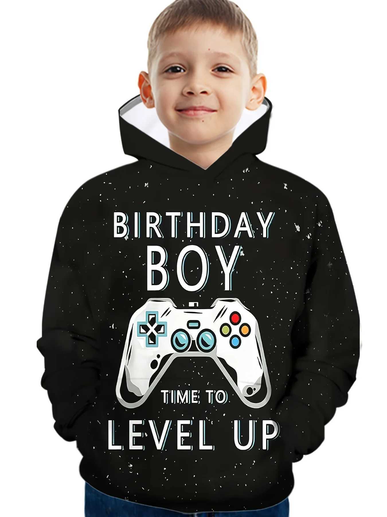 Colorful Gamepad 3D Print Boys Casual Long Sleeve Hoodies Boys Sweatshirt for Spring Fall Childrens Hoodie Tops Outdoor HoodiesY240814