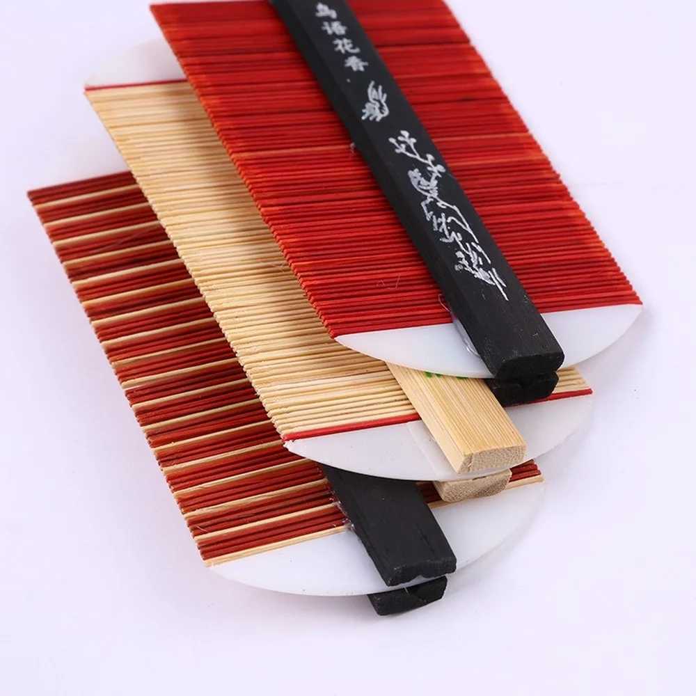 Chinese traditional bamboo lice comb handmade thick comb rose to remove itching scratch head flea Cootie comb W240813