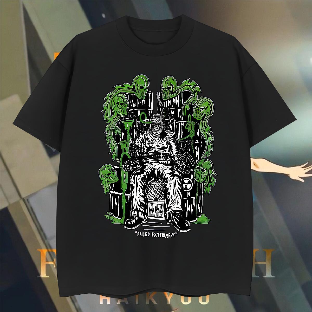 T-Shirts for Men 230g Pure Cotton Terror Spring Summer Short Sleeve Soft Custom Anime Mens Tshirts Fashion Loose Tees