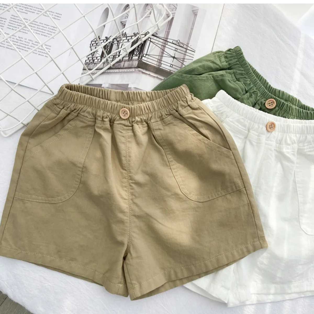 2024 New Childrens Summer Cotton Thin Shorts Boys Casual Shorts Baby Cotton and Linen Breathable Clothing Foreign Boys Shorts 18M-4T W240813