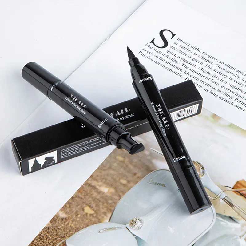 DIKALU Black Novice Double Head Quick Drying Star Triangle Seal Mark Eyeliner Waterproof Non-smudging Liquid Eyeliner Y240813