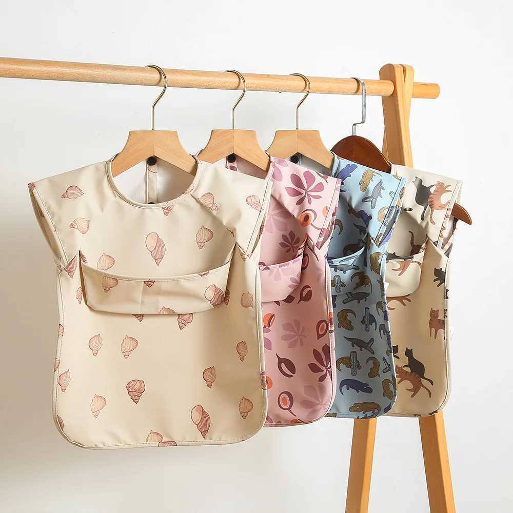 Bibs Burp Cloths Cute Baby Bibs Toddler Bandana Bib Waterproof Sleeveless Apron Cartoon Animals Children Feeding Smock Bib Baby Stuff 0-5 YearsL4812