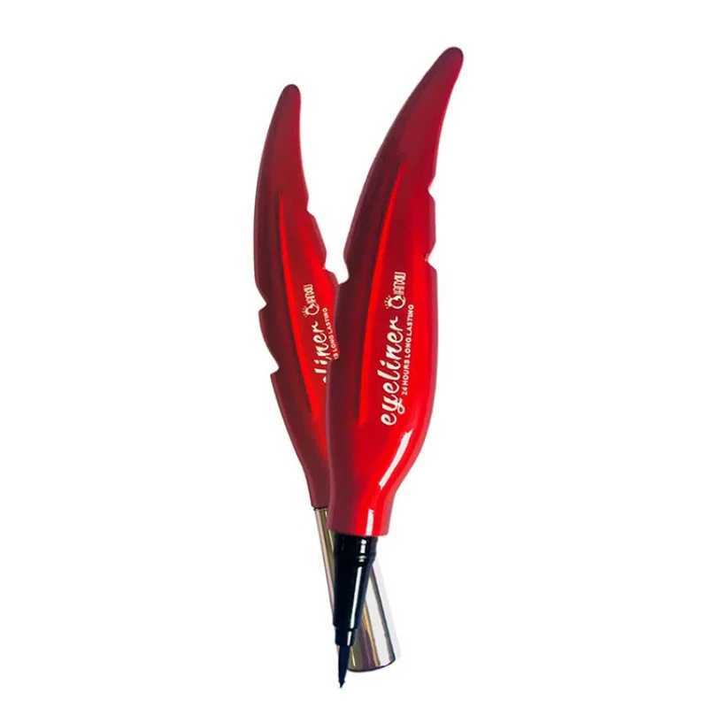Feather Eyeliner Waterproof Sweatproof Long-lasting Cool Black Non-smudge Feather White Extra-fine Liquid Eyeliner Free Shipping Y240813