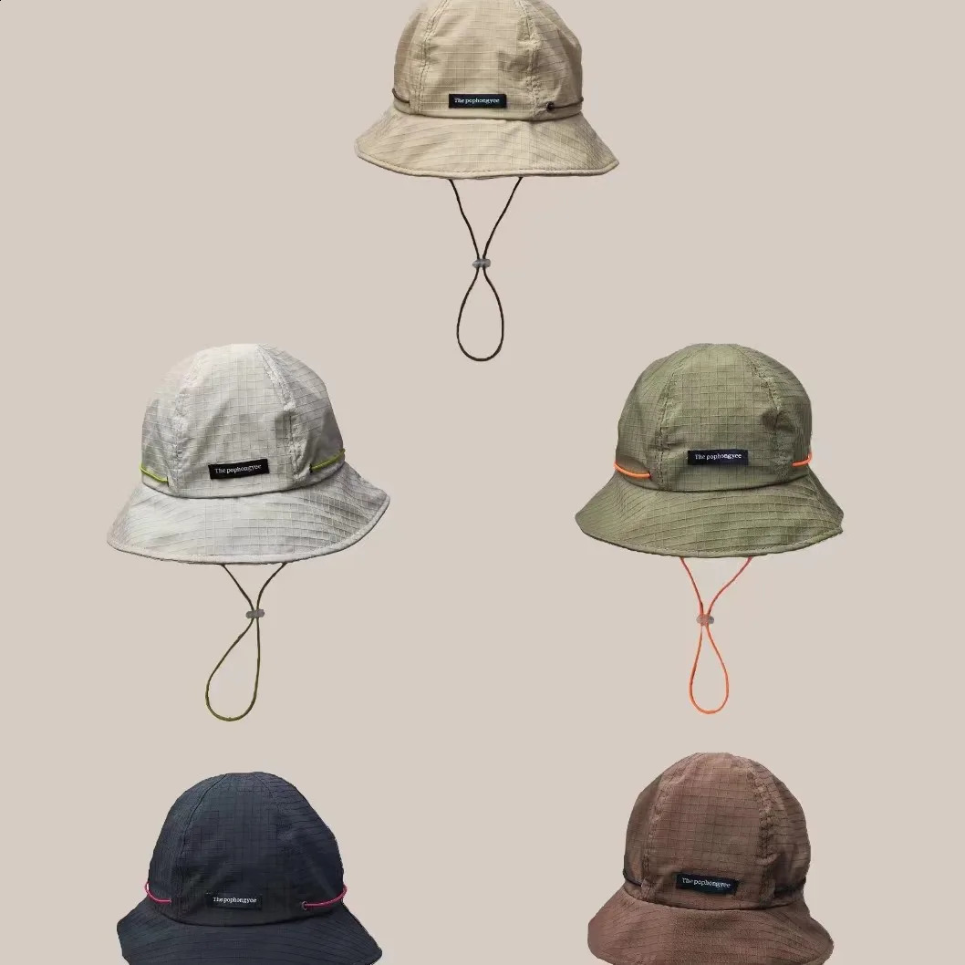 Japanese Drawstring Comparison Fishermans Hat Four Seasons Outdoor Version Sunshade and Sunscreen 240812