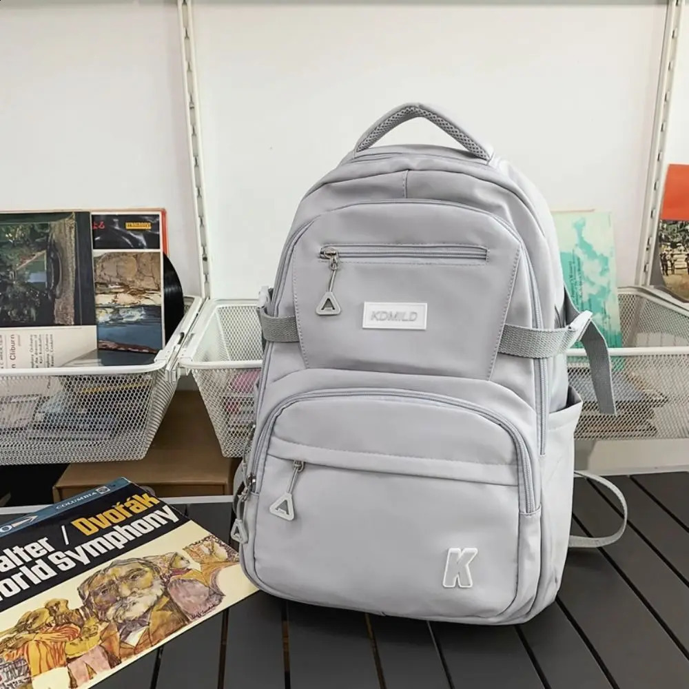 Canvas Backpack Student Schoolbag Large Capacity Outdoor Backpacks rens Bags Thin Light Fashion Shoulder Bag 240813